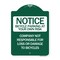 Signmission Bicycle Parking at Your Own Risk Company Not Responsible for Loss or Damage to Bicycle, GW-1824 A-DES-GW-1824-24323 - alternate 1